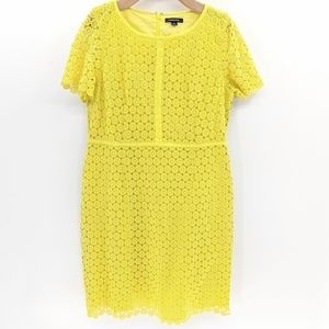 Lands' End Yellow Lace Midi Dress